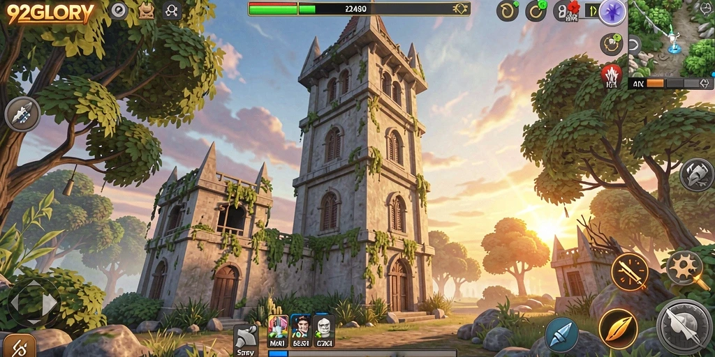 Tangkapan layar gameplay seru dari 92GLORY Tower Defense.