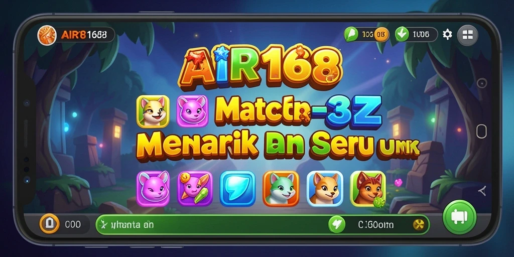 Tampilan gameplay yang menantang dan mengasyikkan dalam game Match-3.