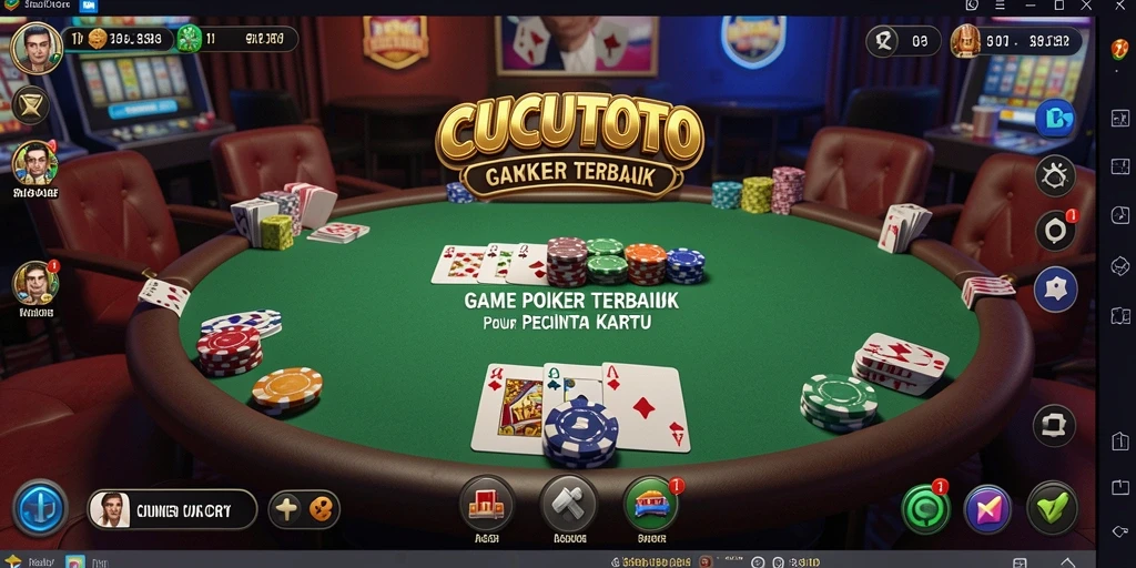 Screenshot gameplay CUCUTOTO dengan antarmuka yang menarik dan fitur poker yang menyenangkan.