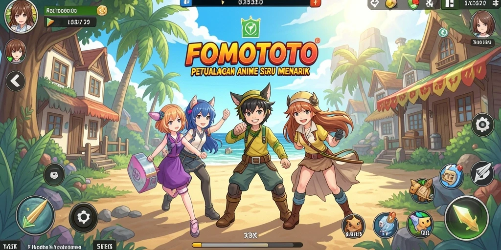 Screenshot FOMOTOTO menampilkan gameplay anime yang menarik dan penuh aksi.