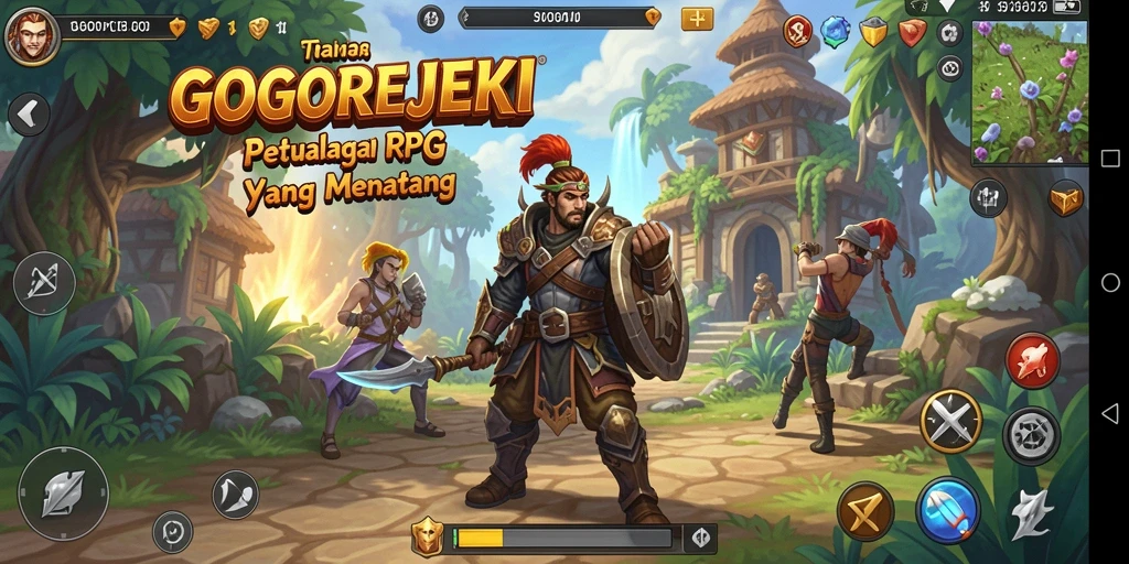 Tampilan gameplay GOGOREJEKI dengan karakter dan pertarungan epik.