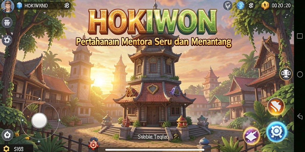 Tampilan gameplay seru dari HOKIWON dalam genre Tower Defense.