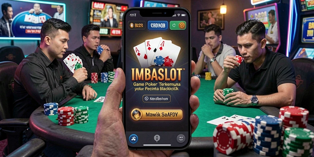 Screenshot IMBASLOT menunjukkan gameplay Poker yang seru dan interaktif.