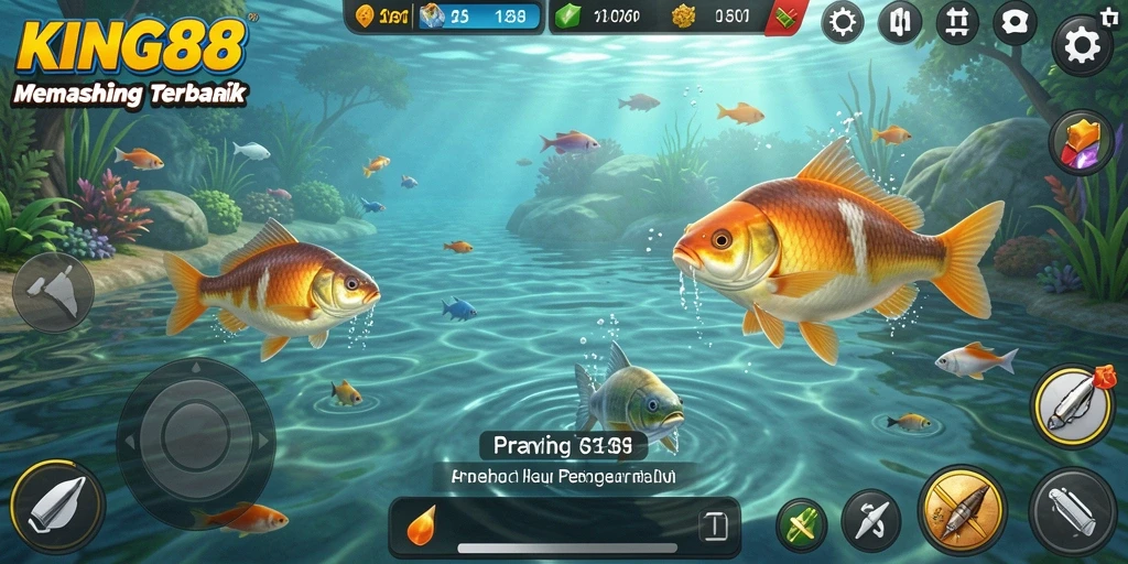 Tampilan menarik dari gameplay memancing yang menantang di KING88.