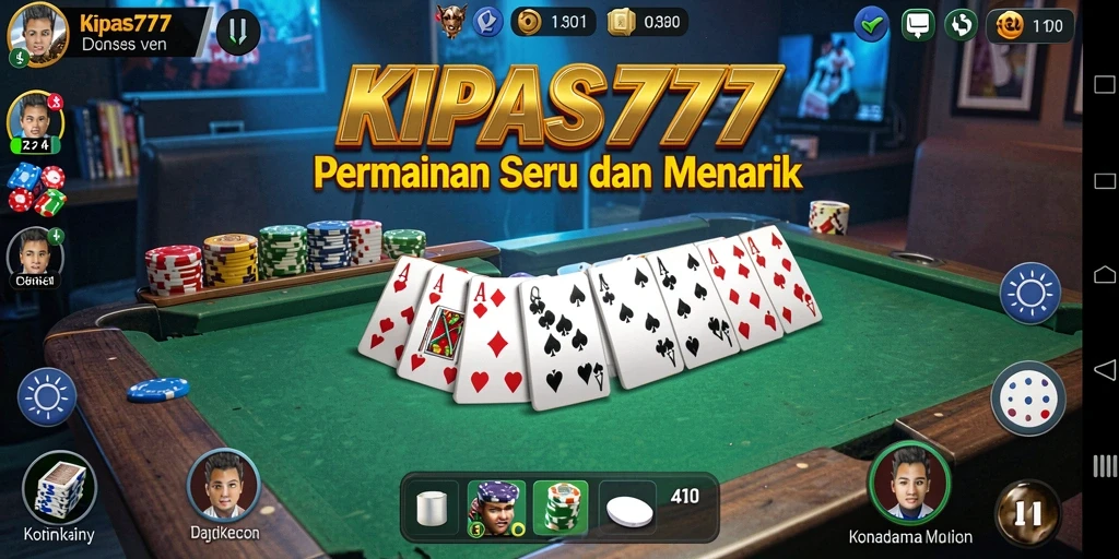 Screenshot gameplay KIPAS777 yang menampilkan keseruan bermain domino.