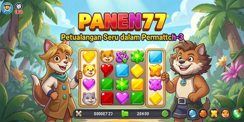 Tampak menariknya gameplay <strong>PANEN77</strong> dengan variasi permata berwarna.