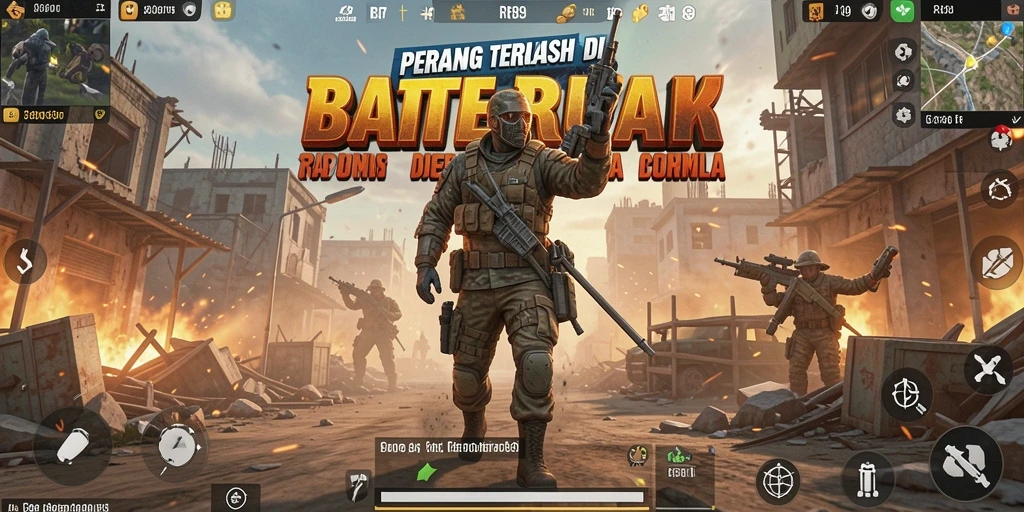 Tangkapan layar gameplay RR89 yang menegangkan dalam pertempuran Battle Royale.