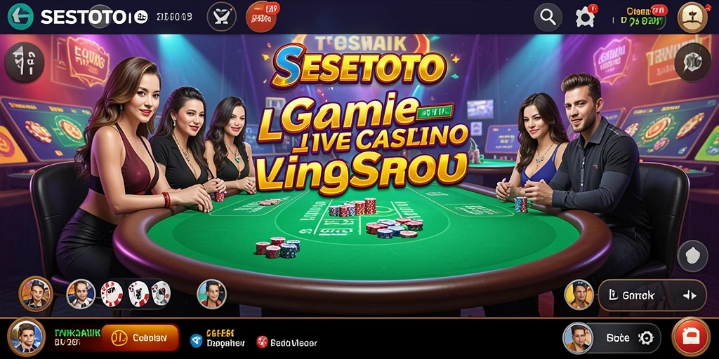 Tampilan screenshot SESETOTO dengan dealer langsung dan suasana kasino yang nyata.