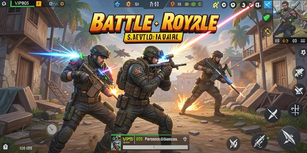 Gameplay intens di VIP805 dengan aksi Battle Royale yang menegangkan.