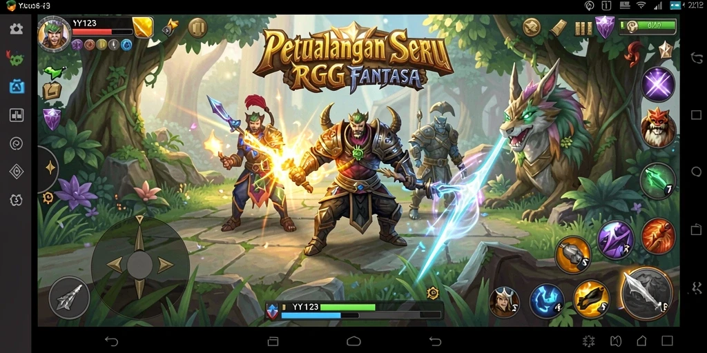 Tampilan gameplay seru dan interaktif dalam YY123 dengan karakter yang menawan.