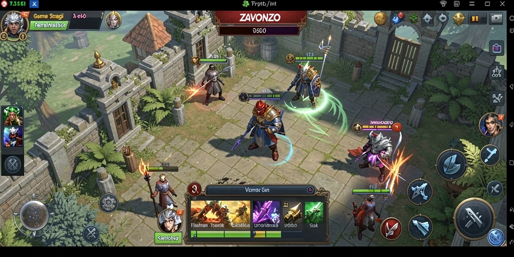 Tampilan gameplay seru dalam ZAVONZO dengan aksi strategis.